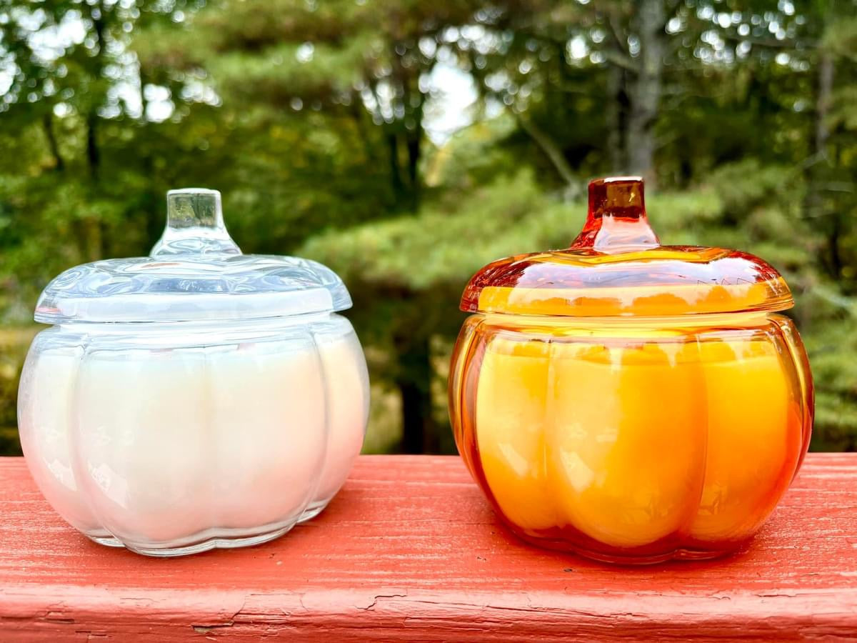 16 and 6 oz glass pumpkin